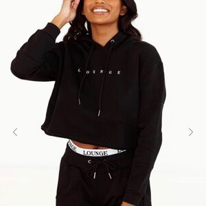 🎀LOUNGE UNDERWEAR🎀 cropped hoodie black